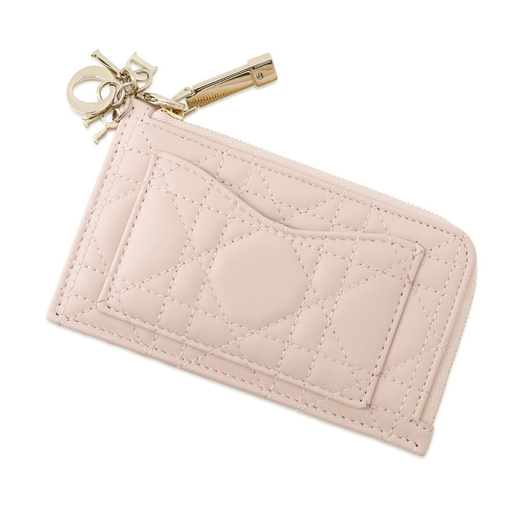 Christian Dior Business Card Holder/Card Case Lady Cosmos Zip Holder Cannage ...